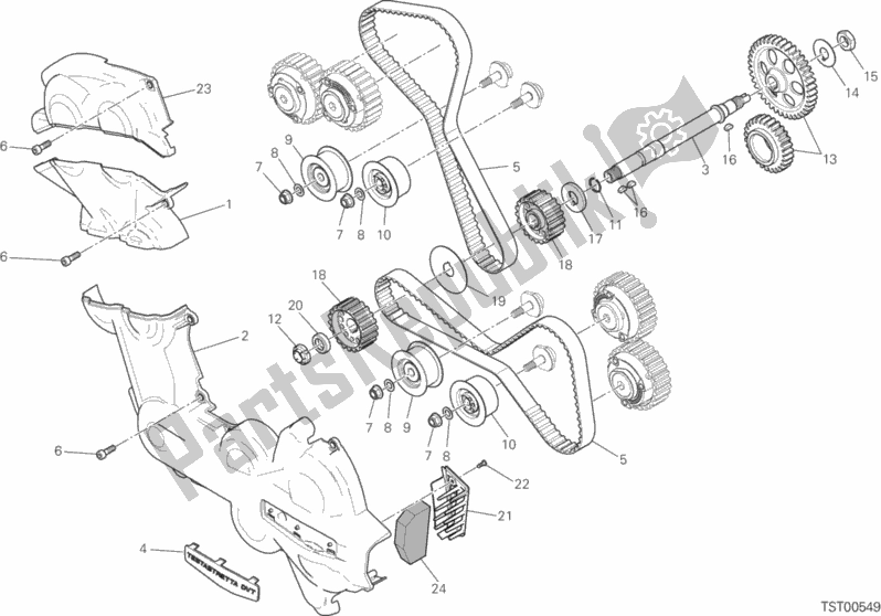 All parts for the Distribuzione of the Ducati Multistrada 1200 Enduro 2016